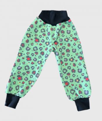 Waterproof Softshell Pants Green Animal Print