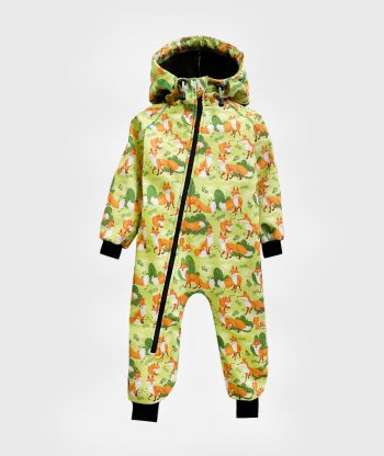 Waterproof Softshell Overall Comfy Playful Foxes Jumpsuit