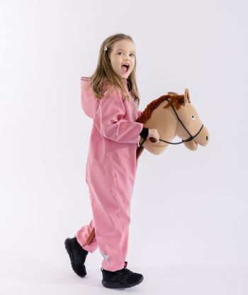 Waterproof Softshell Overall Comfy Dusty Pink Melange Jumpsuit