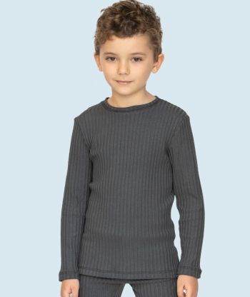 Ribbed-Knit Top Anthracite