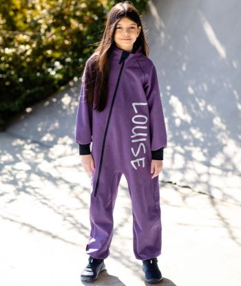 Waterproof Softshell Overall Comfy Purple Melange Bodysuit