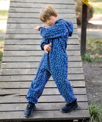 Waterproof Softshell Overall Comfy Anchors Blue Jumpsuit