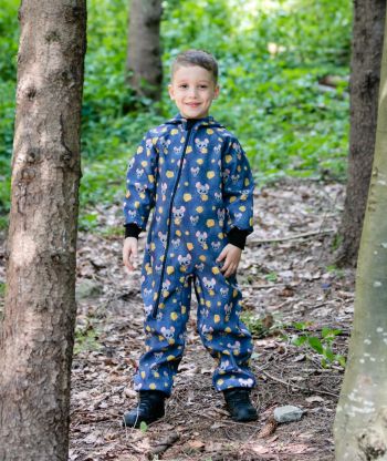 Waterproof Softshell Overall Comfy Mice Blue Jumpsuit