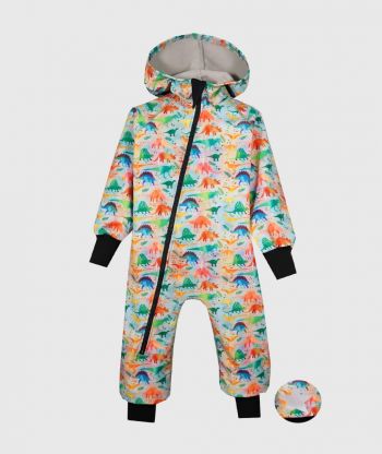 Waterproof Softshell Overall Comfy Colorful Dinos Jumpsuit