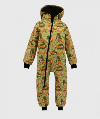Waterproof Softshell Overall Comfy Playful Foxes Jumpsuit